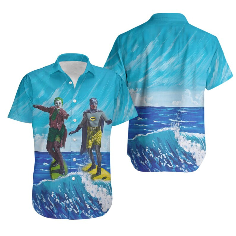 Batman and Joker Surfing 3D Dark Hawaii Shirt US Size Best Price