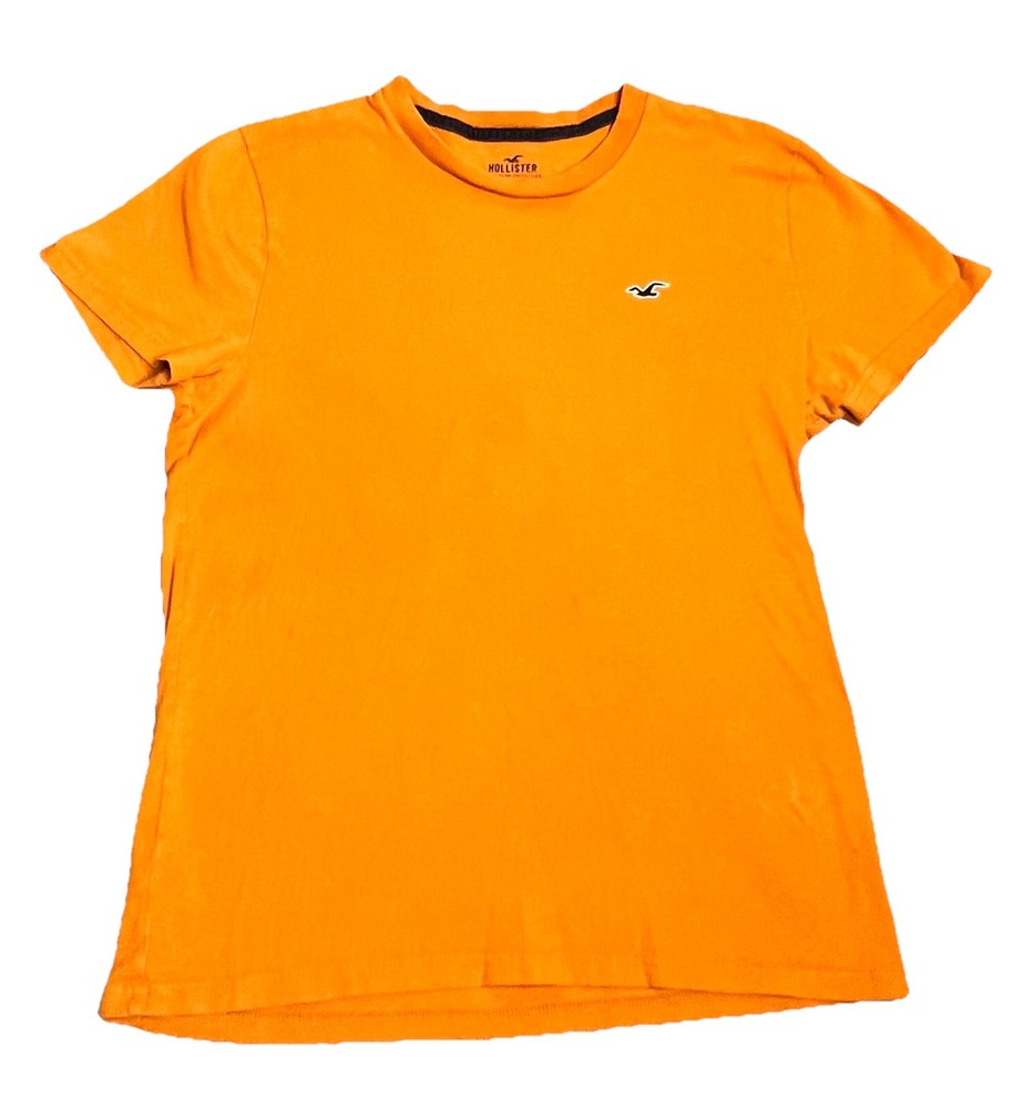 Hollister T Shirt Orange With Logo Little Boys Size Small 100% Cotton