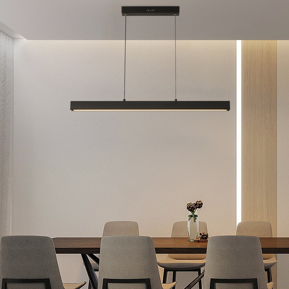 Modern Island LED Linear Pendant Light Fixture Home Dimmable Lamp with Remote US