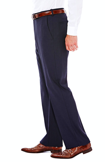 J.M. Haggar Mens Classic Fit Premium Stretch Navy Pant 40 X 32 NEW $100 HY00182
