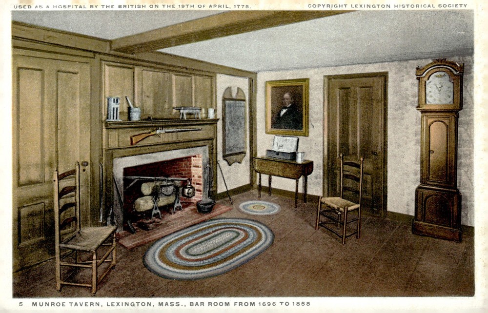 1910s Munroe Tavern Lexington MA British Hospital Phostint Litho Postcard