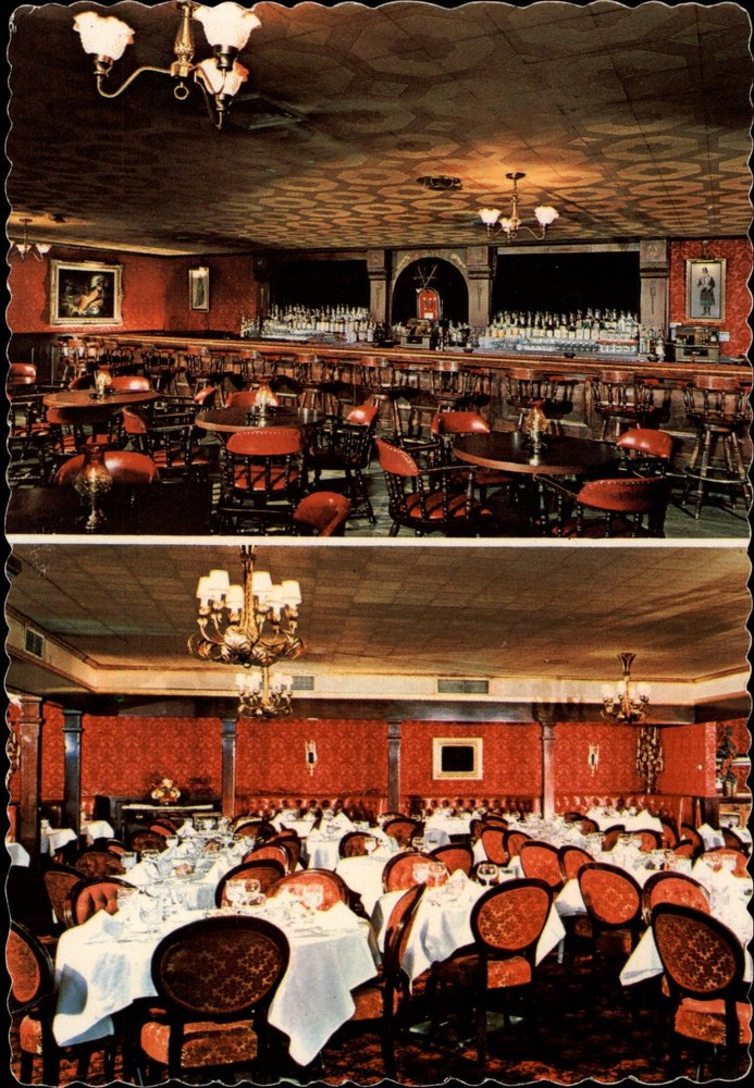 Santa Fe New Mexico Palace Restaurant two views unused vintage postcard