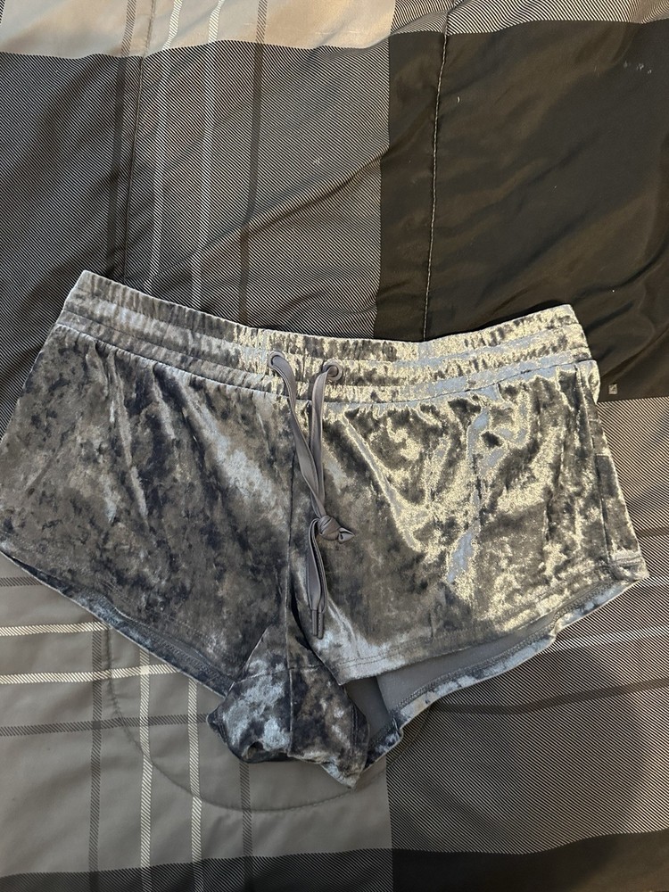 Xhilaration blue Gray Velour  Shorts Drawstring Elastic Waist Size S