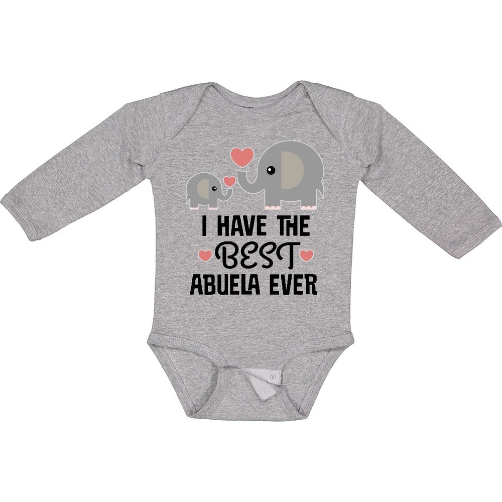 Inktastic Grandchild Best Abuela Ever Long Sleeve Creeper Grandkids Elephant-image