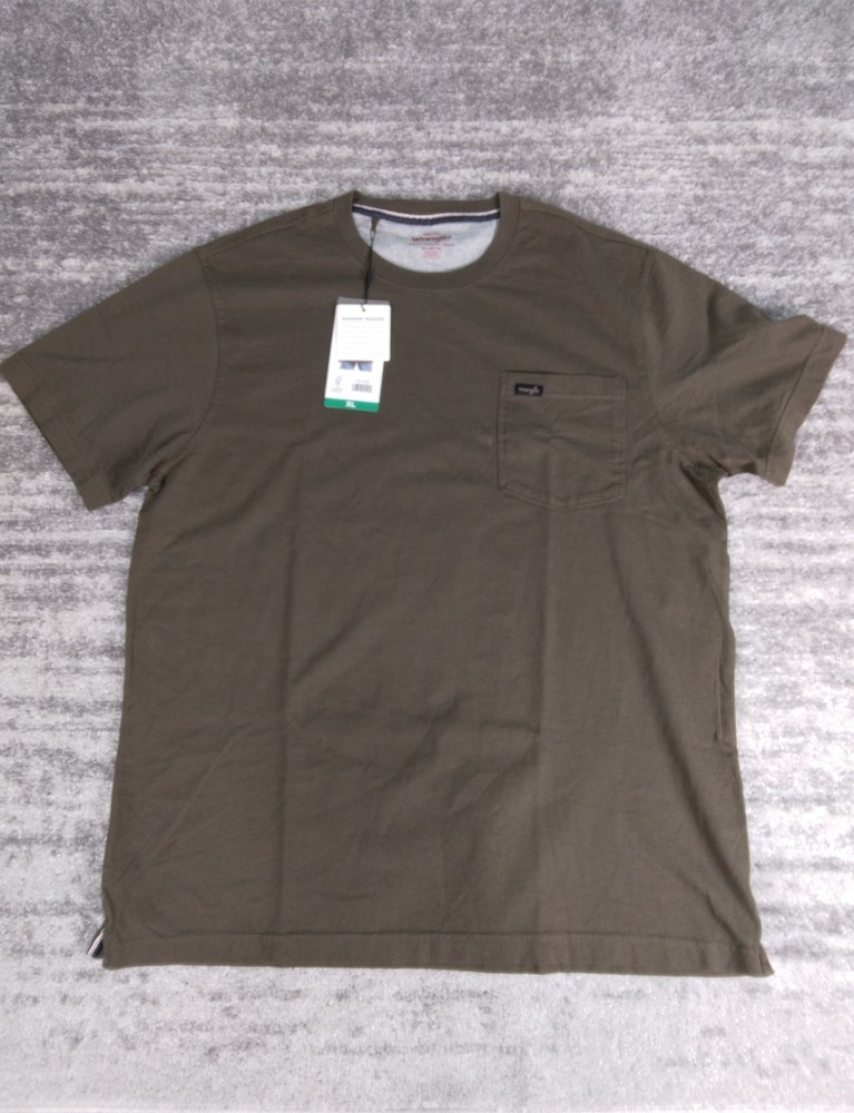 Wrangler Men's Pocket Tee T Shirt Brown  XL Short Sleeve 100% Cotton NWT
