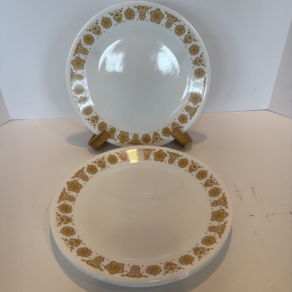 Vintage Corelle Butterfly Gold Dinner Plates 10 1/4