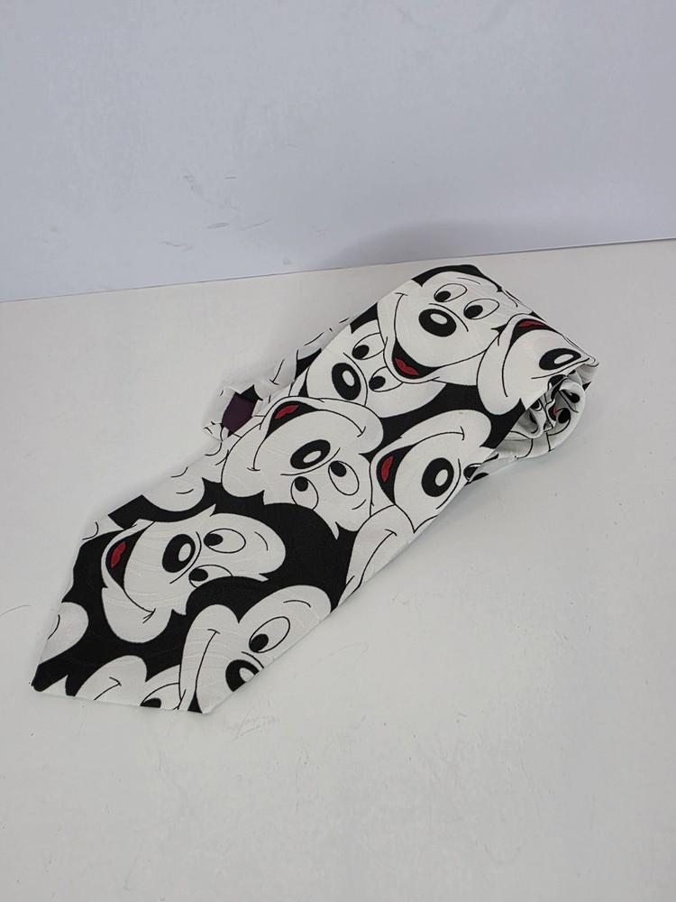 Vintage Disney Mickey Mouse Balancine Necktie Tie Black & White Mouse
