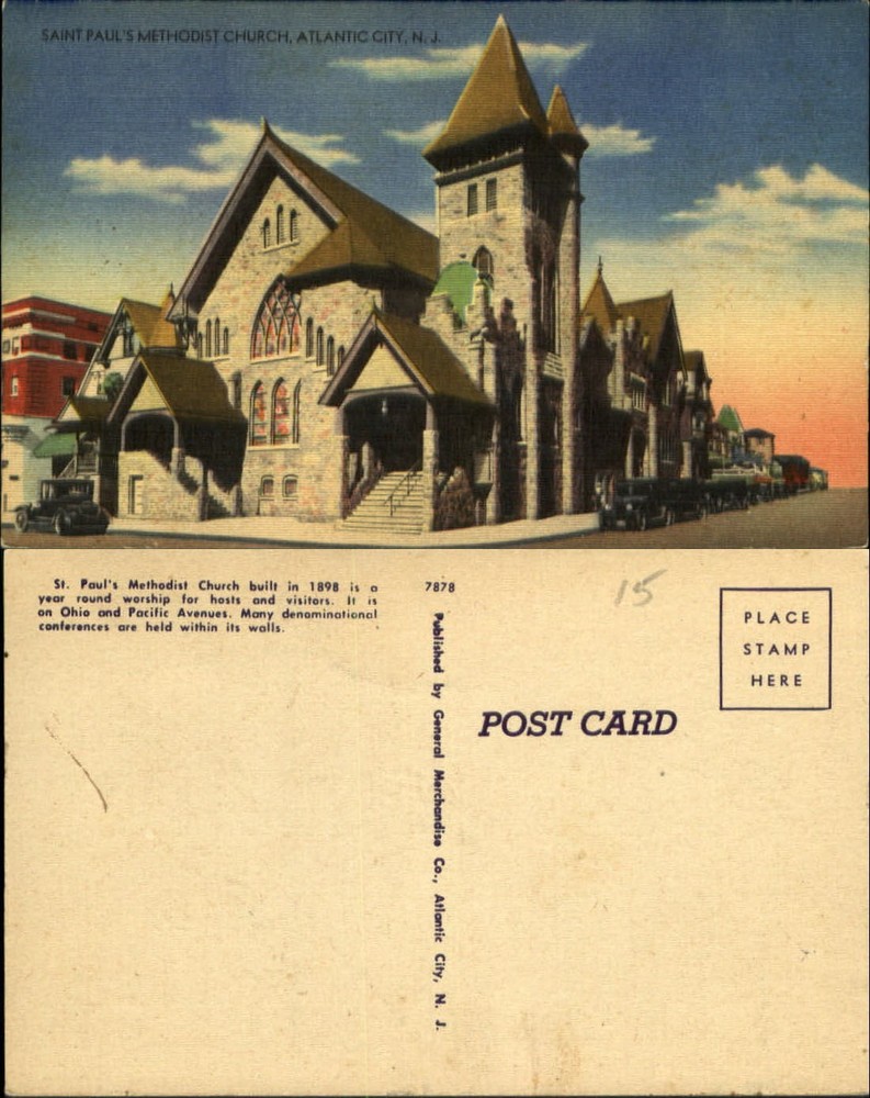 St. Paul's Methodist Church Atlantic City New Jersey NJ 1940s