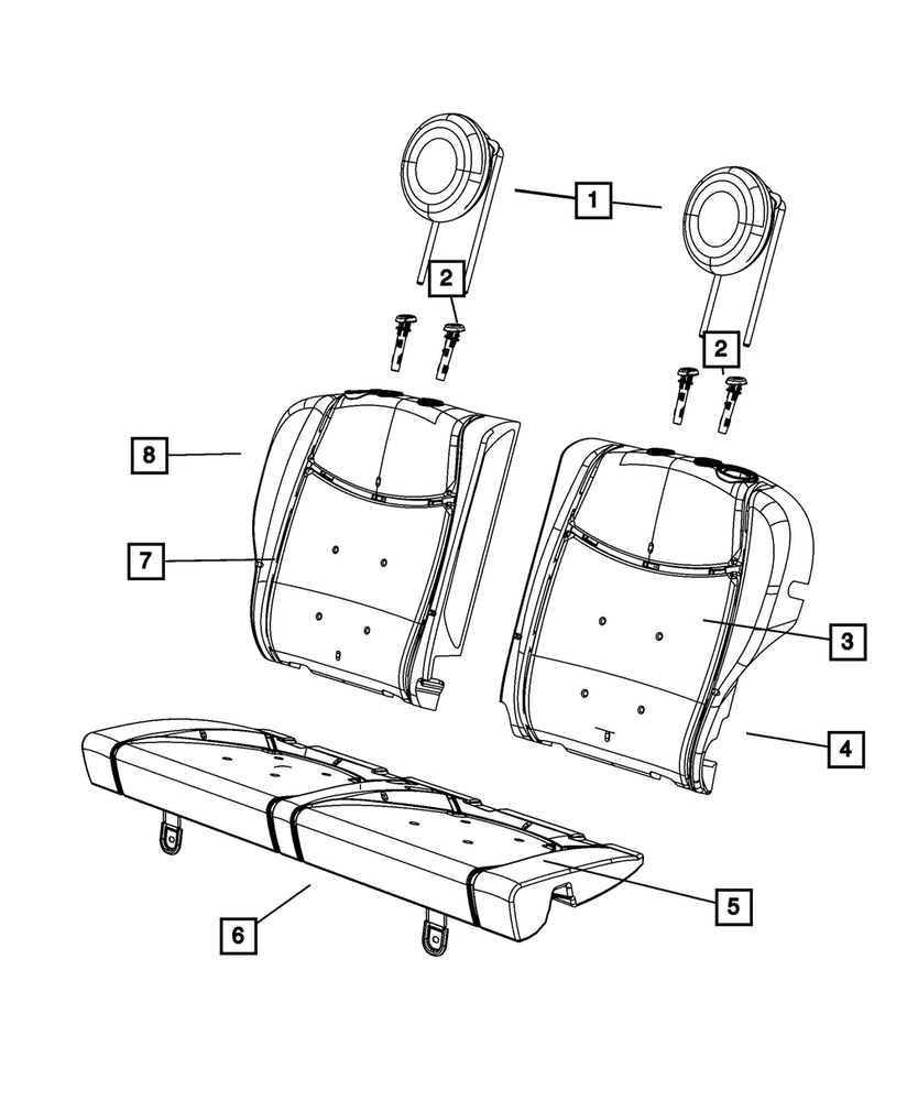 Genuine Mopar Rear Seat Cushion Cover 1VC40KU5AA