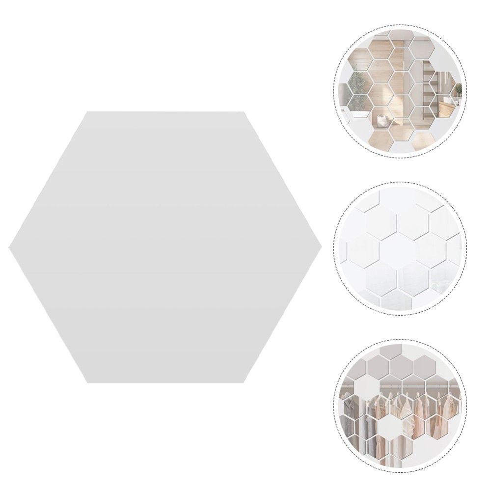 24 Pcs Acrylic Wall Sticker Mirror Home Decoration Decals for Bathroom