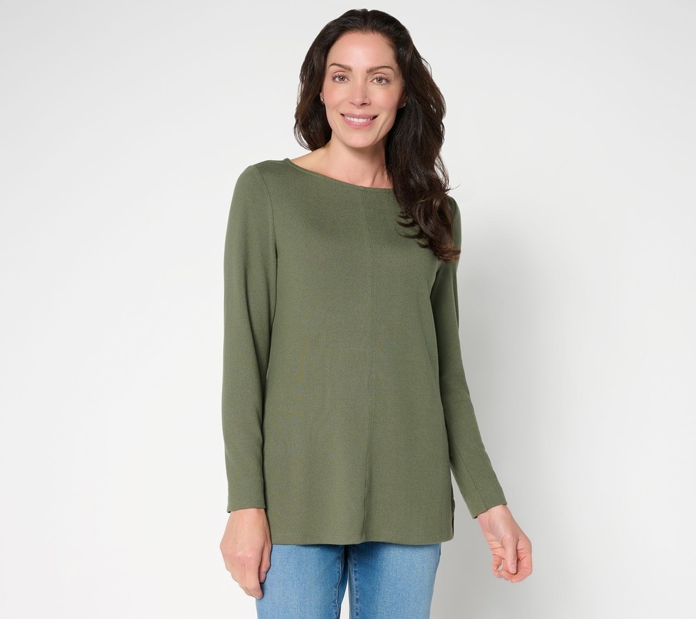Denim & Co. Women's Top Petite 2XP Make Your Selection: Essentials Green A712479