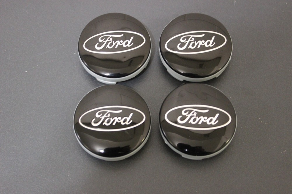NEW 4 GLOSS BLACK Ford Wheel Center Caps 54mm Rim Emblems Hubcaps 2 1/8
