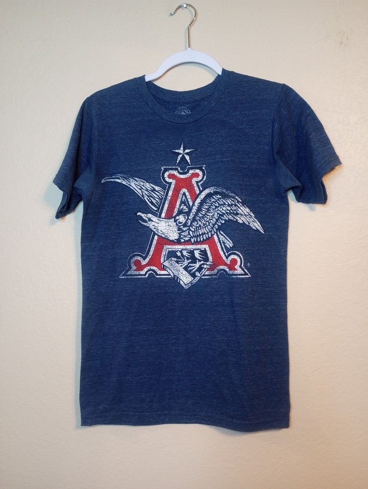 Men’s Vintage Anheuser Busch Small Short Sleeve Tshirt Blue Budwiser