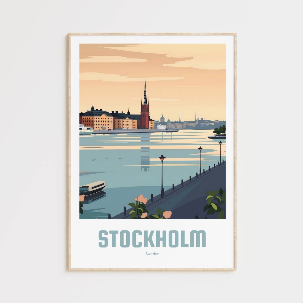 Stockholm Poster Vintage Travel Poster Retro Stockholm Travel Poster Gift