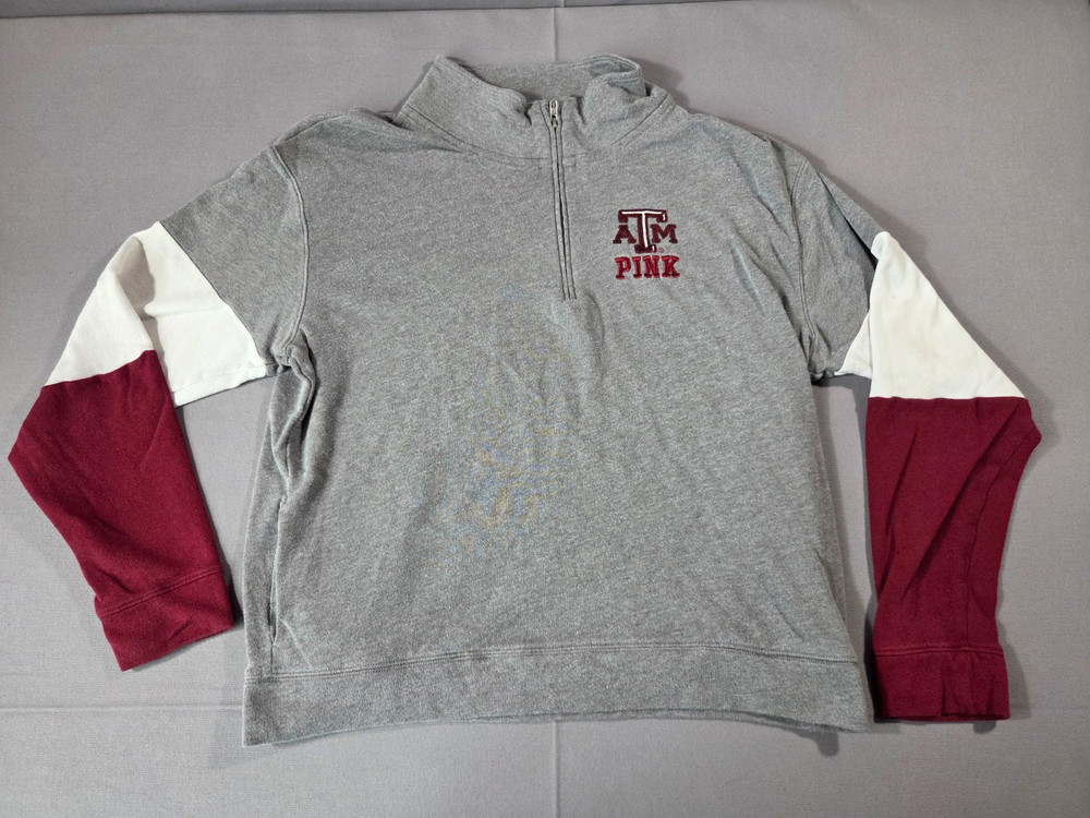 PINK Victoria’s Secret Texas A&M Aggies 1/4 Zip Sweatshirt Women’s Oversized