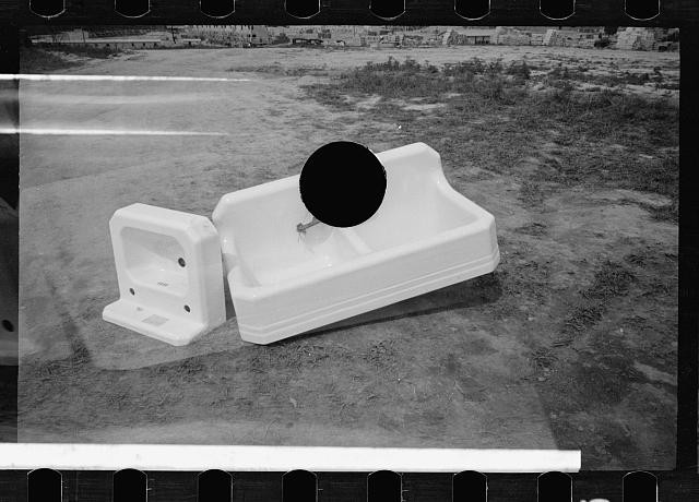 Photo:Greenbelt Maryland 1936 Plumbing Fixtures Awaiting Installation