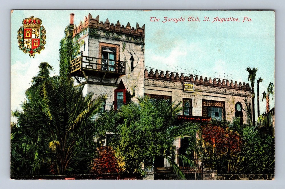 St Augustine FL-Florida The Zorayda Club Vintage Postcard