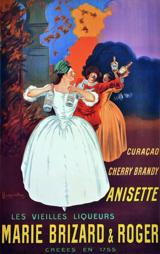 Cherry Brandy Anisette Bar Decorative Ad Poster. Home Graphic Art Design. 4142