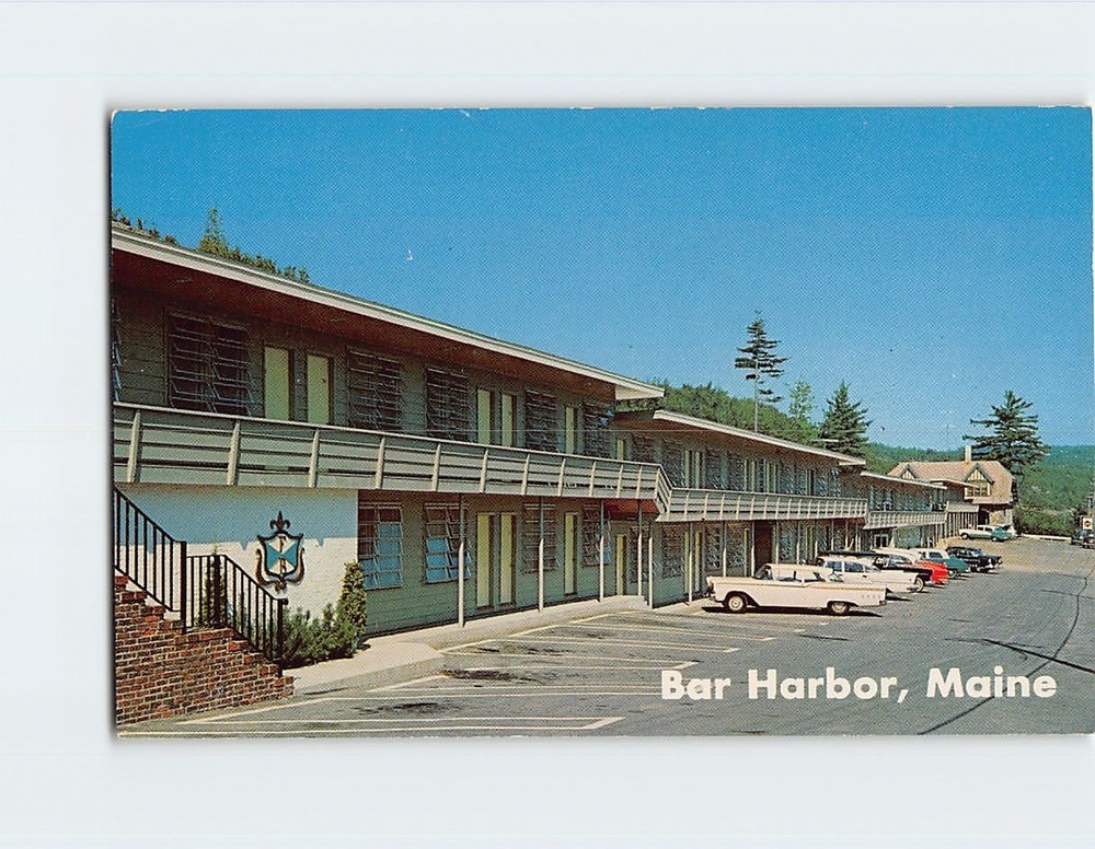 Postcard Frenchman's Bay Motel Bar Harbor Maine USA
