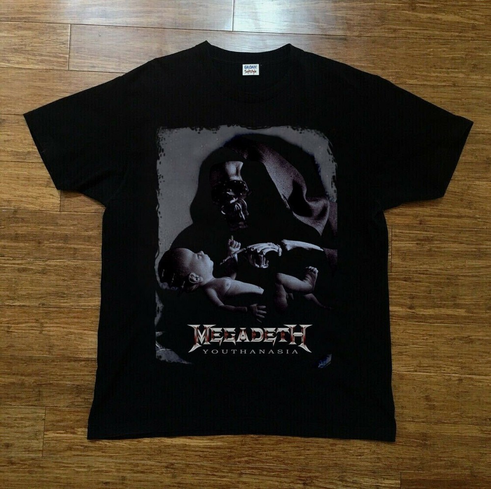 Vintage Megadeth Youthanasia Gildan Rare Black Men S-234XL T-shirt F004