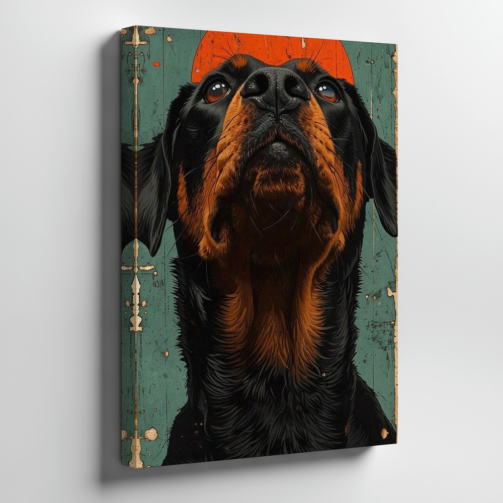 Doberman Pinscher Dog Canvas Wall Art Modern Rustic Animal Print Decor Panel
