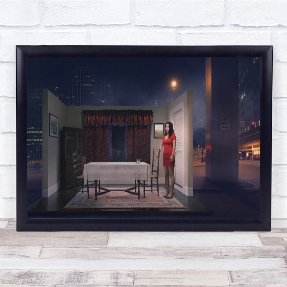 The Fantasy World 3 Room Living Home Woman Red Dress Table Wall Art Print