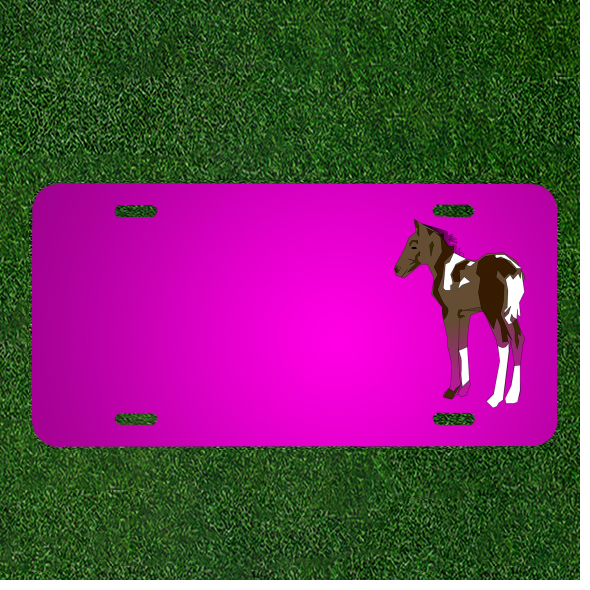 Create Your Custom Car License Plate with Personalized Horse Standing Animal Design