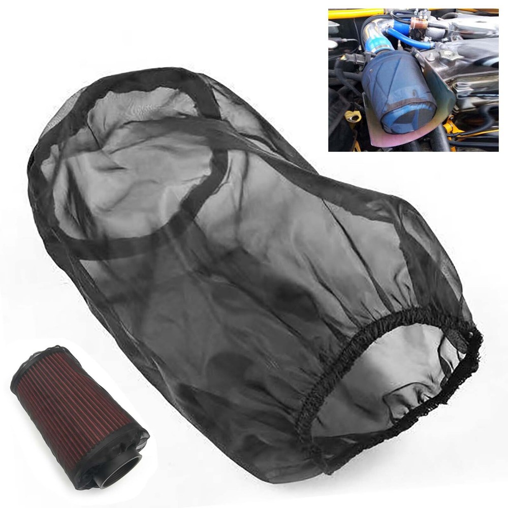 Universal Water Guard Cold Air Intake Pre-Filter Cone Filter Cover Black-Large7a