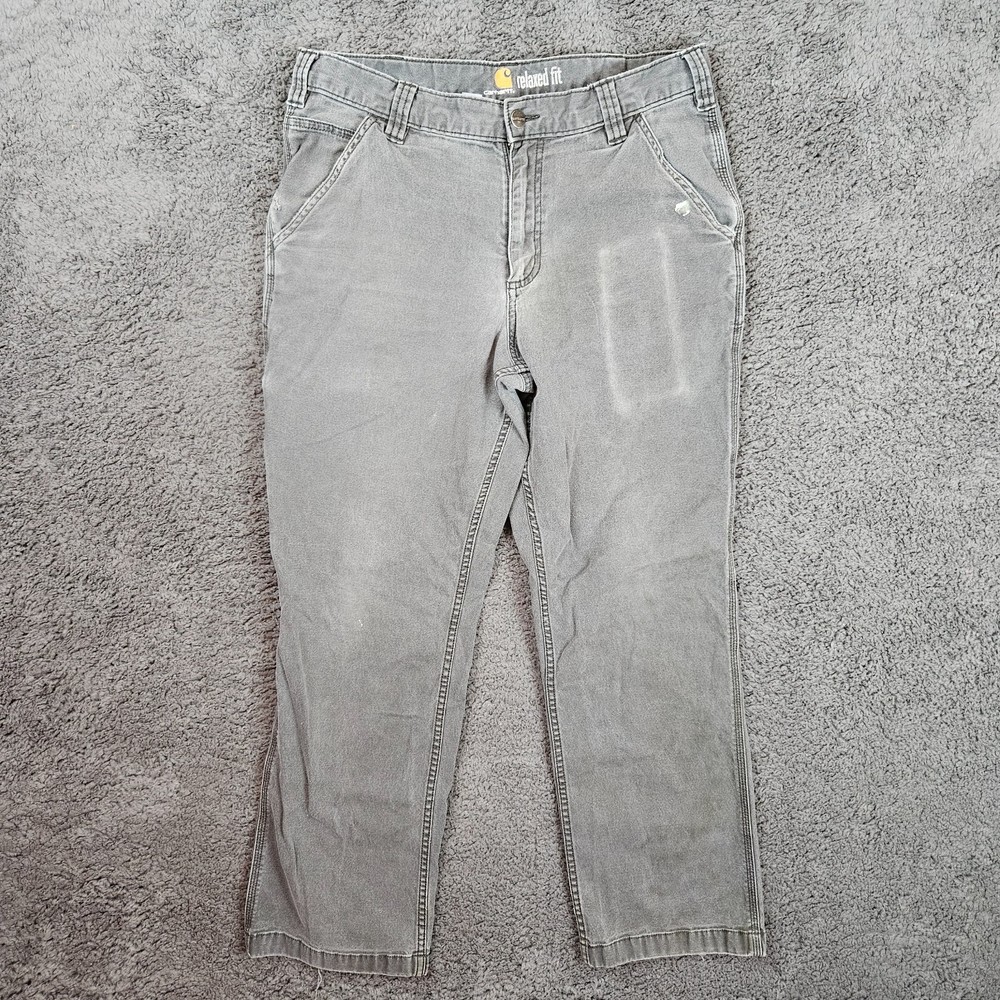 Carhartt Mens Relaxed Fit Work Pants 34x30 Gray Durable Outdoor