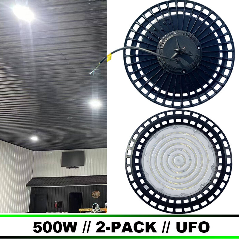 500W UFO LED Light for Factory Warehouse Commercial Use 2-Pack