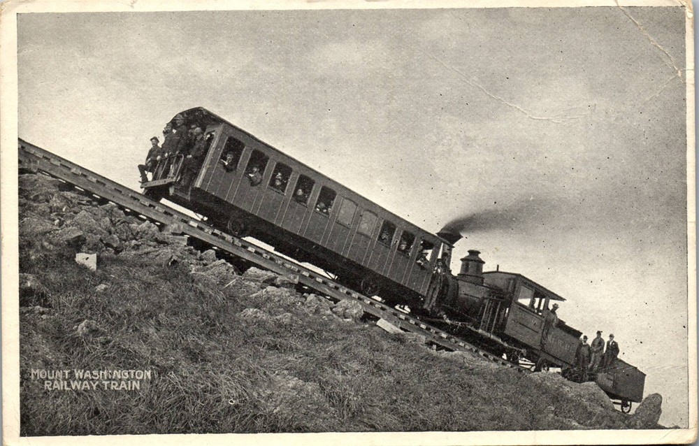 Postcard Mt Washington NH Train Incline Railway  Coös County Postcard 1907