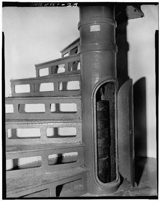 23. Detail view base light tower stairway - Faro de Punta Tuna, Punta Tuna,