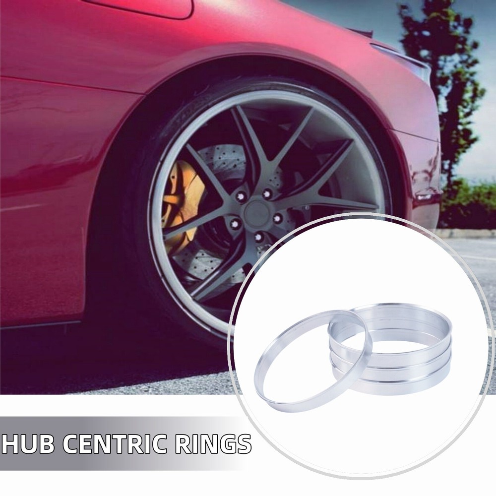 4 pcs Wheel Hub Centric Rings Aluminum Alloy ID 2.52