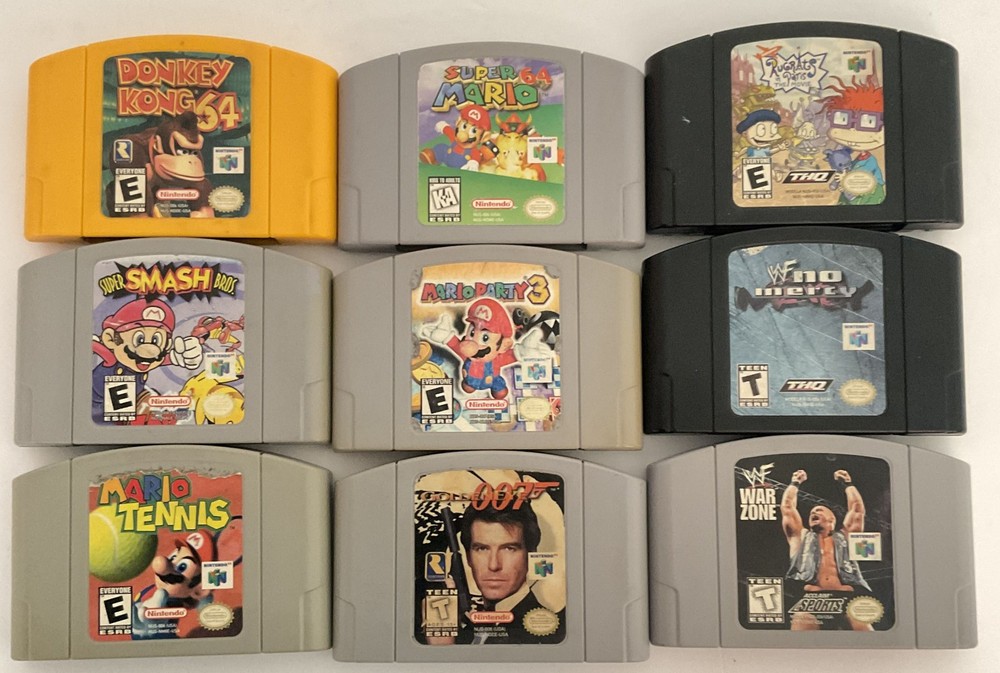 Nintendo 64 N64 9 Games, + 2 Accessories.  Lot Tested, OEM Authentic Catridges