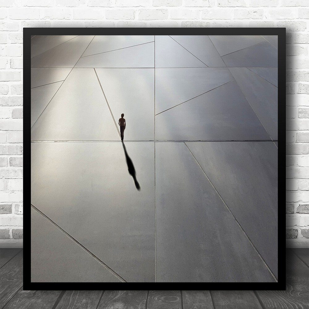 Shapes Silhouette Floor Lines Geometry Shadow Square Wall Art Print