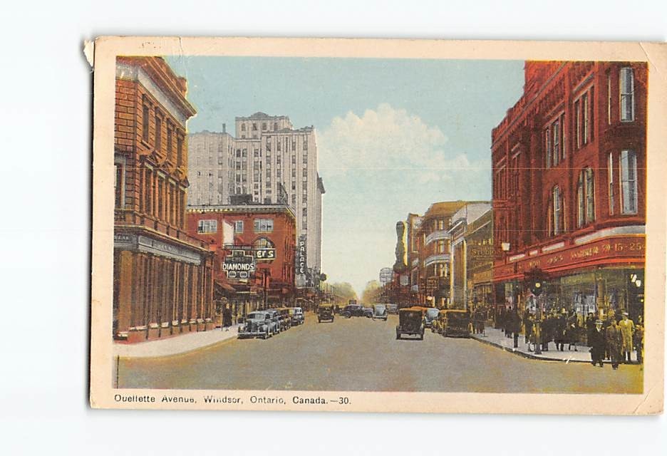 Postcard Ouellette Avenue Windsor Ontario Canada