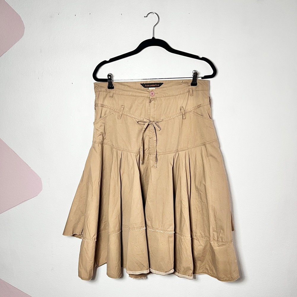 Vintage Y2K Asymmetrical Midi Skirt Mermaid Hem 2000s Western Festival Large