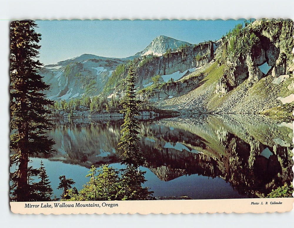Postcard Mirror Lake Wallowa Mountains Oregon USA