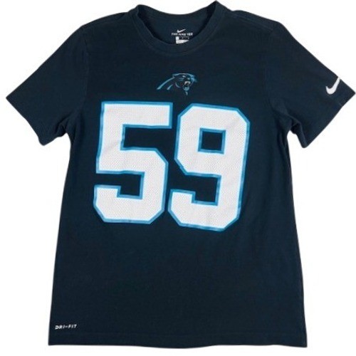 Nike T-Shirt Mens Medium Carolina Panthers 59 Blue Dri-FIT Graphic Tee NFL