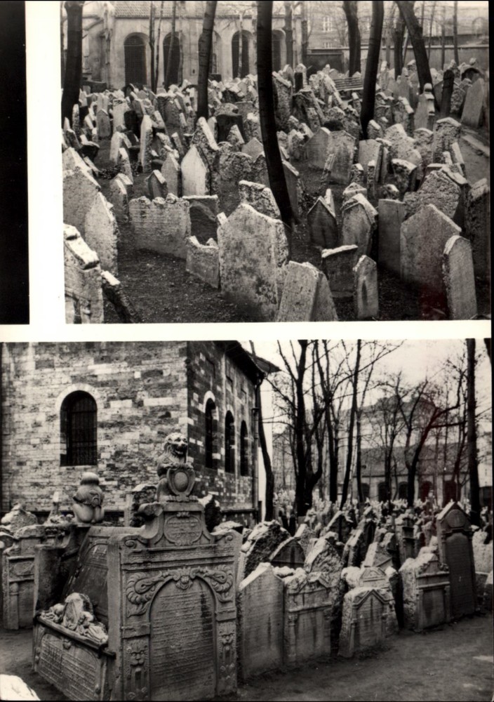 RPPC Old Jewish Cemetery Prague Czech Republic vintage postcard y229