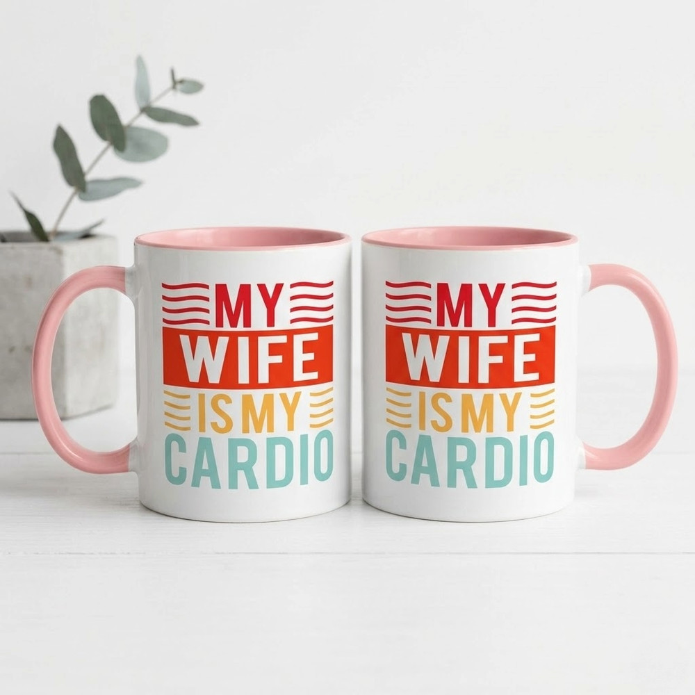 Funny Wife Mug Gift for Husband Couple Coffee Cup Love Humor Pink Black 11oz