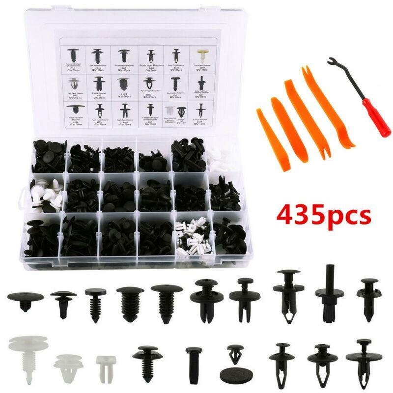 435Pc Car Body Trim Clip Retainer Bumper Rivet Screw Panel Push Fastener Tool
