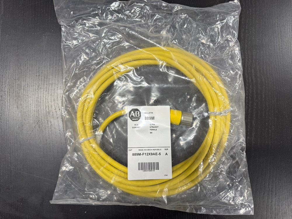 Allen Bradley 889M-F12X9AE-5 Ser A Cordset 12 Pin Straight Female 5M, ITEM#746
