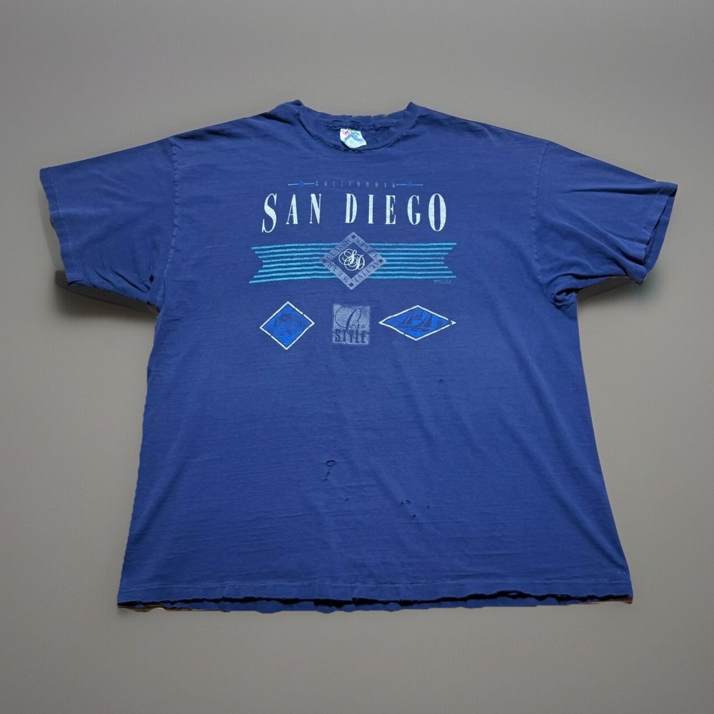 Vintage 90s Thrashed Distressed San Diego Classic Athletic Wear Shirt Size - 2XL