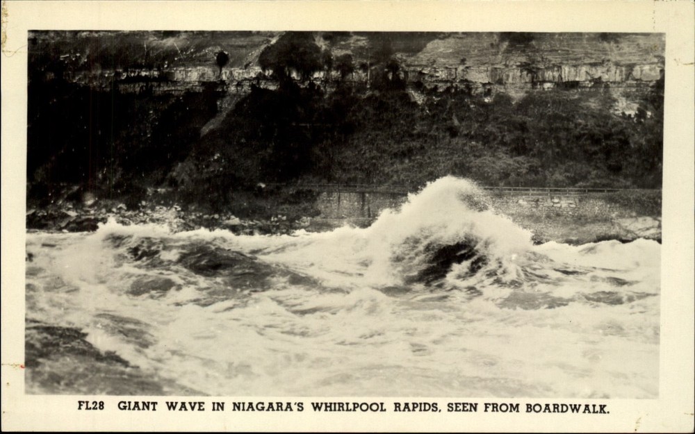 Giant Wave ~ Whirlpool Rapids from Boardwalk~ Niagara Falls NY ~ RPPC real photo