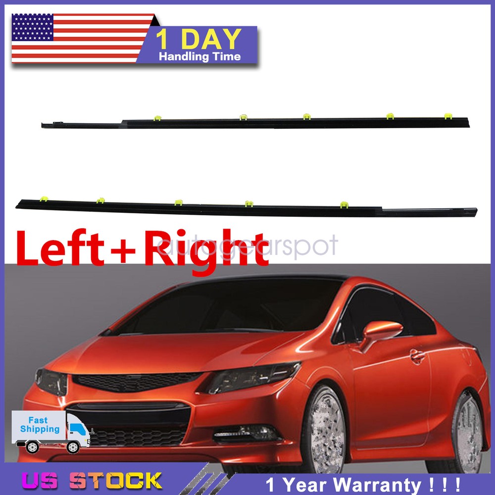 2012-2015 Honda Civic Coupe 2D Left & Right Weatherstrip Belt Molding