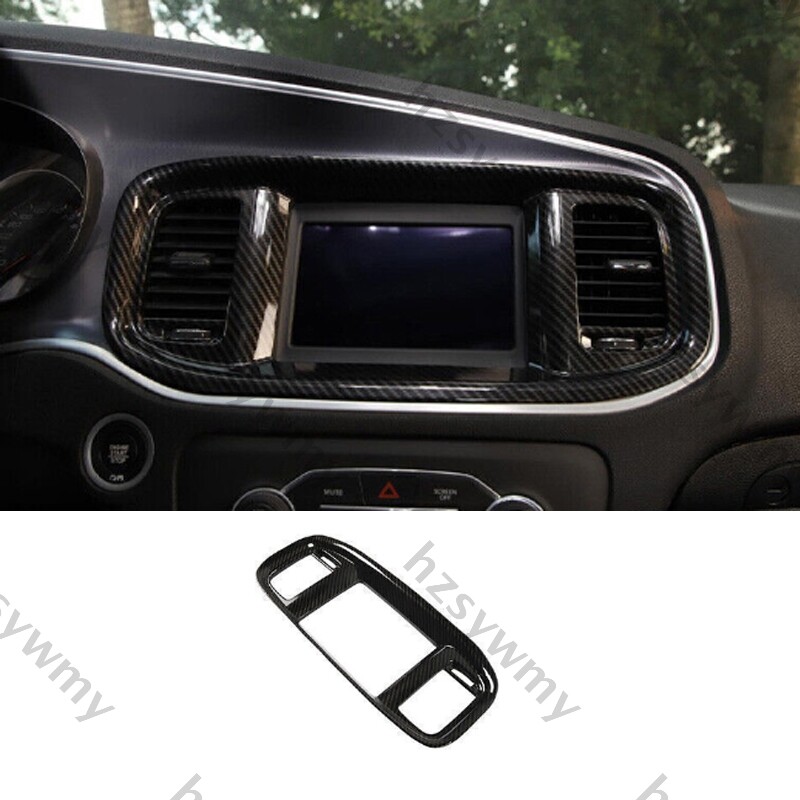 Fit For Dodge Charger 2015-21 Carbon Fiber Middle Console Navigation Panel Trim
