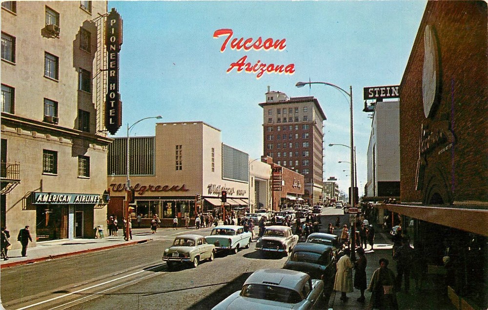 1950s Tucson Arizona Looking S. Stone autos occupation Petley Postcard 26-3524