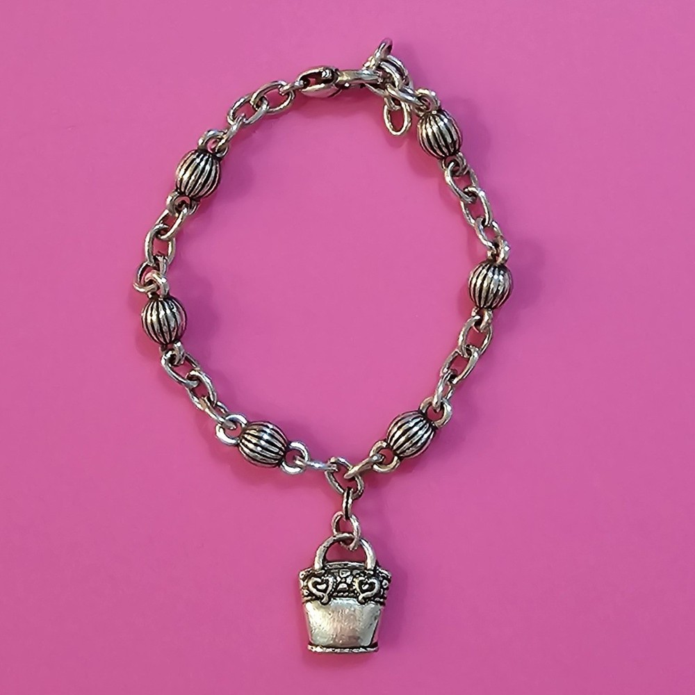 ✅ Brighton Bracelet With Dust Bag Purse Charm Silver Handbag Pendant Jewelry