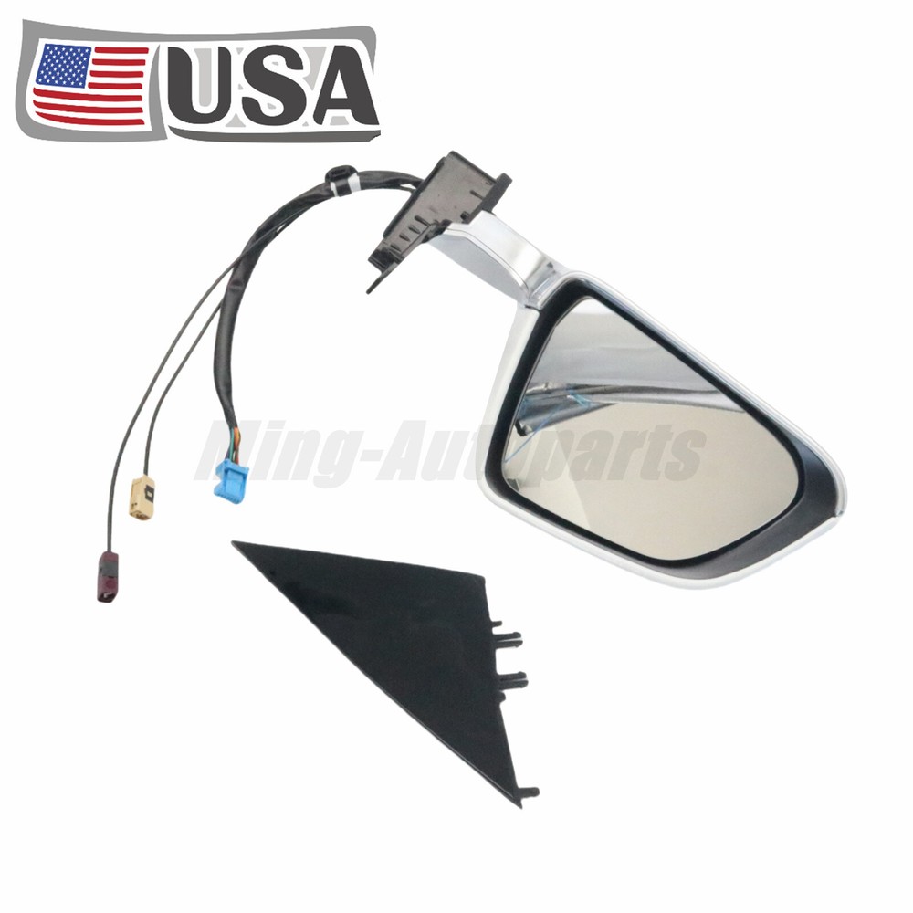 White Left Driver Mirror Heated Memory Fit For Tesla Model 3 2017 2018 2019-2023